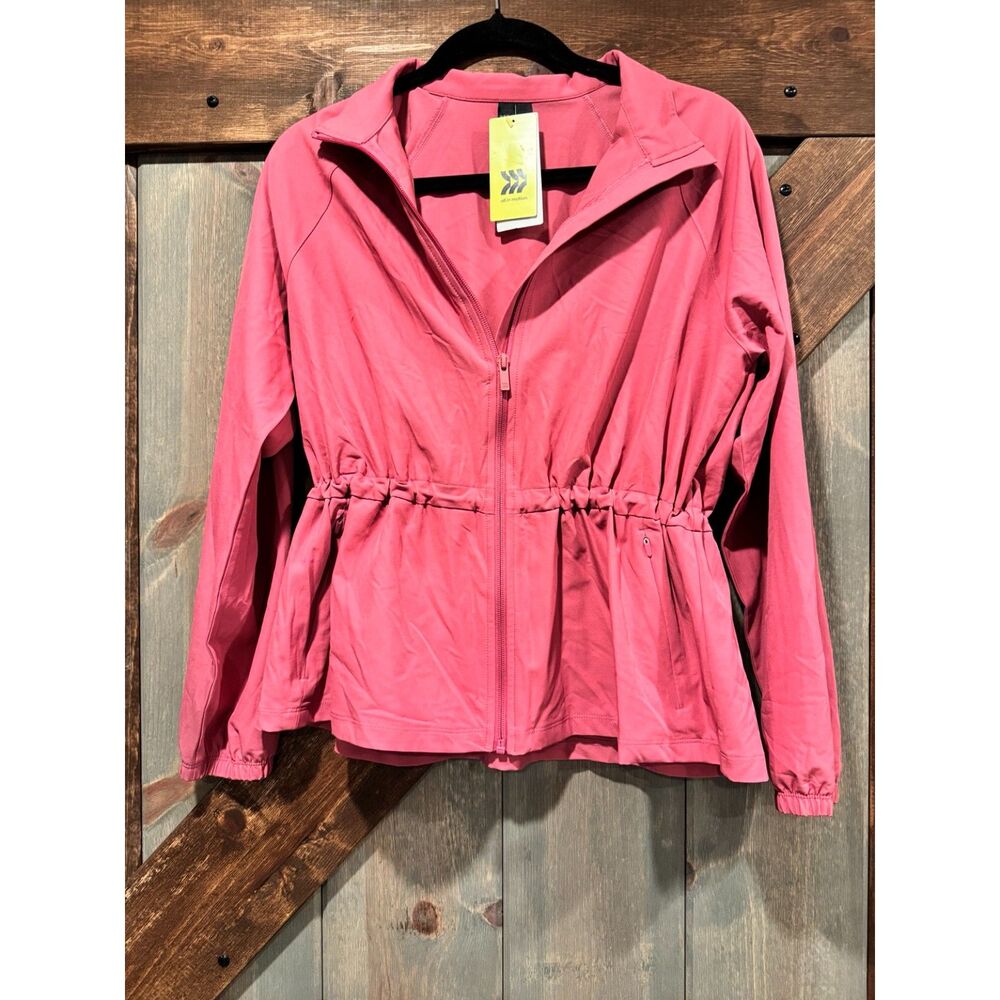 All in Motion Women's Small Pink Woven Jacket UPF 50+ Cinched Waist